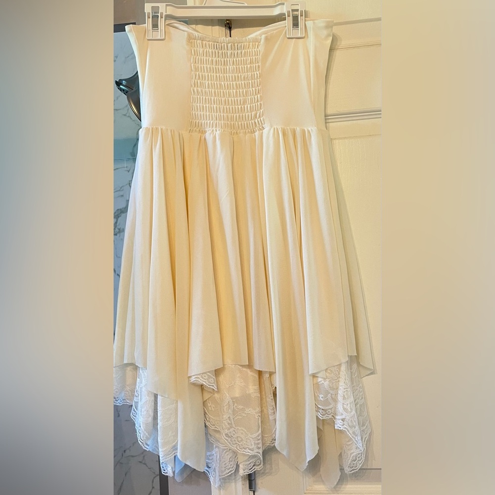 Urban Outfitters Cream Strapless Dress